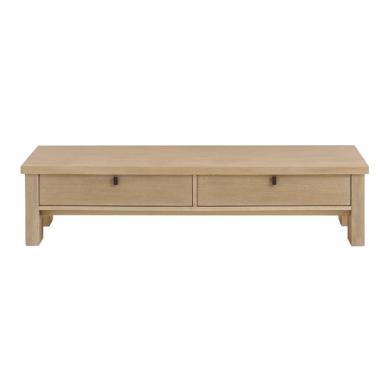 Pottery Barn Modern Farmhouse Rectangular Coffee Table Wood Fog image number 0